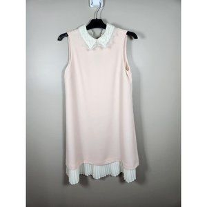 Nanette Lepore Dress Womens 2 Pink Lace Sheath Collar Barbiecore Sleeveless